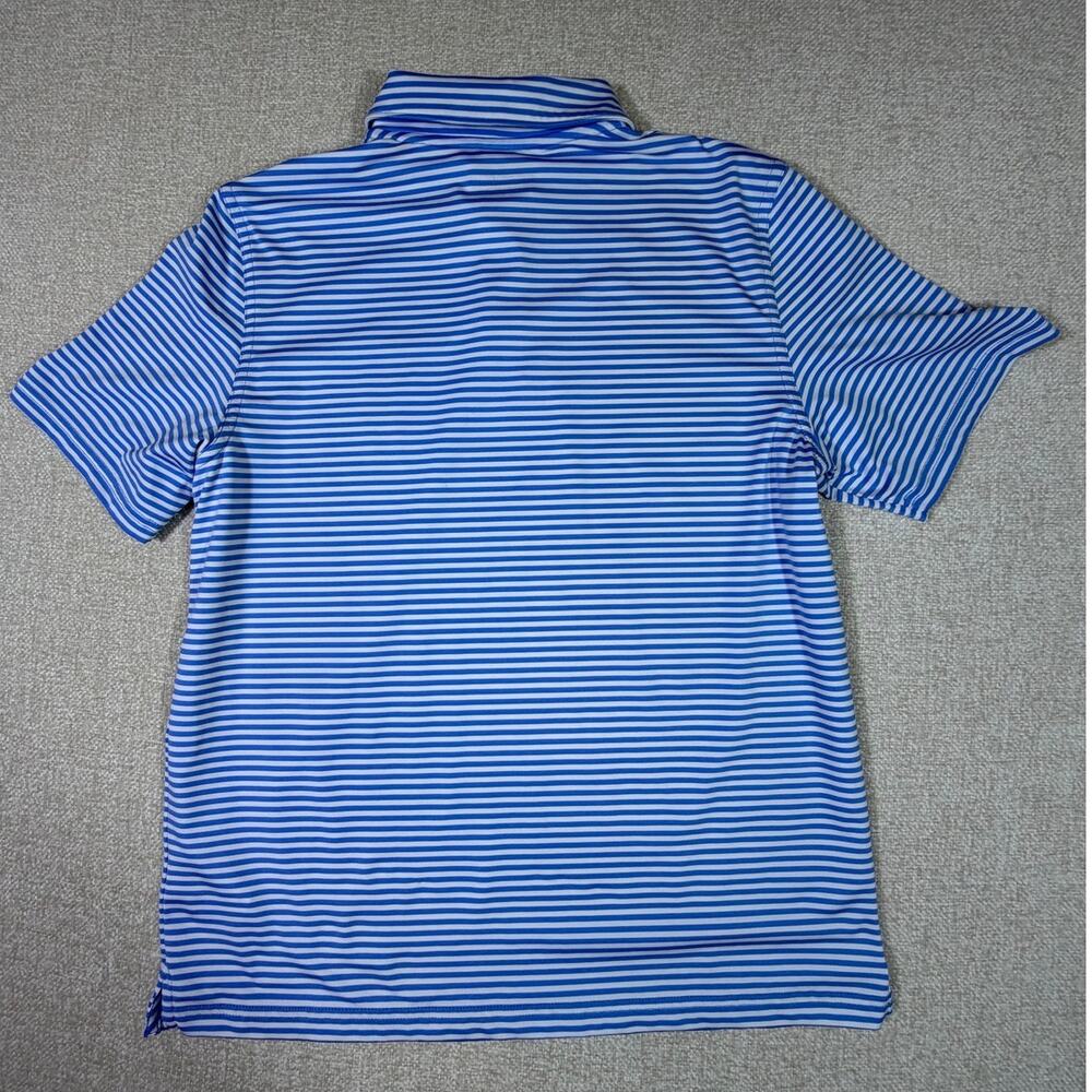 Vineyard Vines Performance Men XL Blue White Striped Golf Polo Athleisure Shirt - Picture 2 of 7